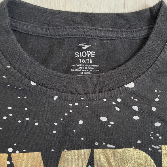 S1OPE Hype Tee Black Gold Paint Splatter Boys Size 16/18 - Picture 4 of 6